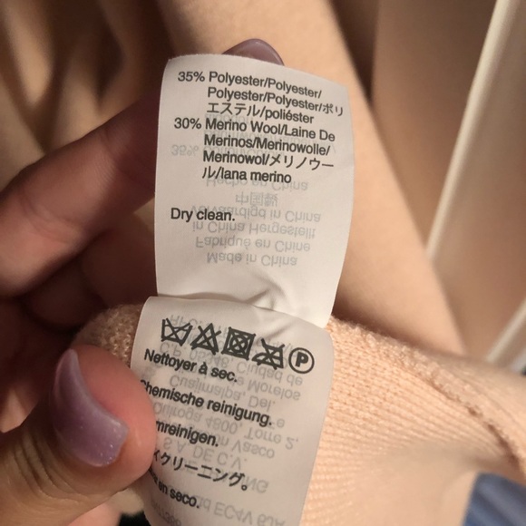 J. Crew 365 Juliette Collarless Pink Cotton Wool Sweater Blazer Long Cardigan - Picture 7 of 7